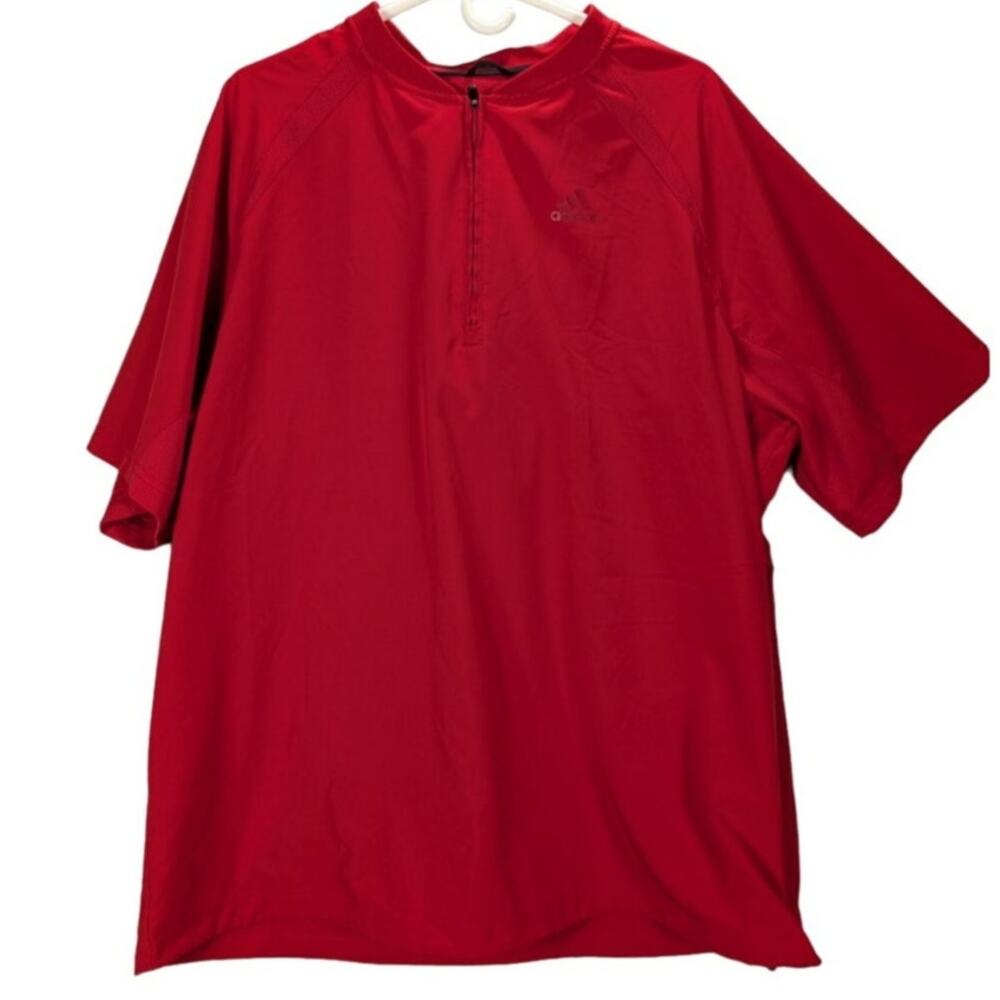 Adidas Golf Pullover Mens Extra Large Windbreaker Shirt Mock Quarter Zip Red